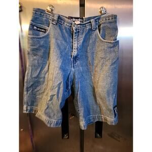Dada Supreme Mens Vintage Baggy Denim Shorts Size 36 Embroidered Hip Hop 90s Y2K
